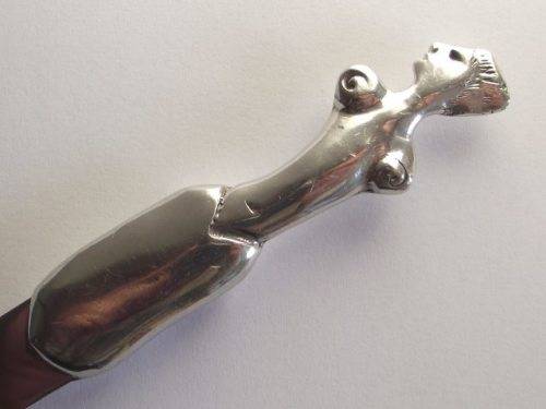 STUNNING CARROL BOYES MINI PATE KNIFE (PEWTER AND STAINLESS STEEL)-WOMAN COIL