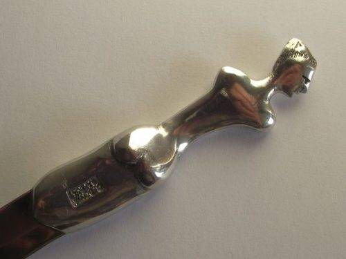 STUNNING CARROL BOYES MINI PATE KNIFE (PEWTER AND STAINLESS STEEL)-WOMAN COIL