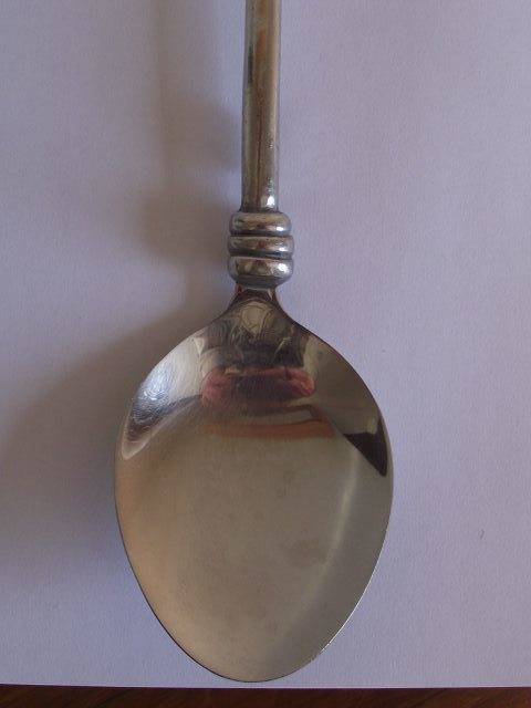 GORGEOUS CARROL BOYES STAINLESS STEEL AND PEWTER SERVING SPOON