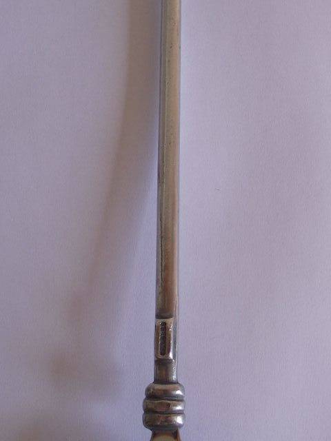 GORGEOUS CARROL BOYES STAINLESS STEEL AND PEWTER SERVING SPOON