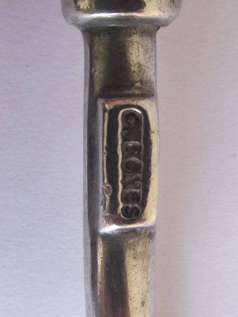 GORGEOUS CARROL BOYES STAINLESS STEEL AND PEWTER SERVING SPOON