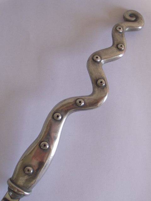 AMAZING CARROL BOYES PEWTER AND STAINLESS STEEL SOUP LADLE