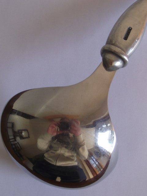 AMAZING CARROL BOYES PEWTER AND STAINLESS STEEL SOUP LADLE