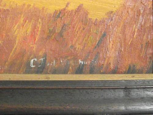 LARGE OIL ON CANVAS BY C.J VAN DER WESTHUIZEN IN A HEAVY WOODEN FRAME