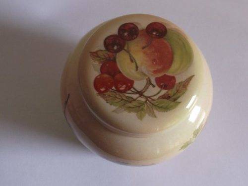 LOVELY ROYAL WORCESTER PALISSY JAM JAR, ROYALE COLLECTION FRUIT