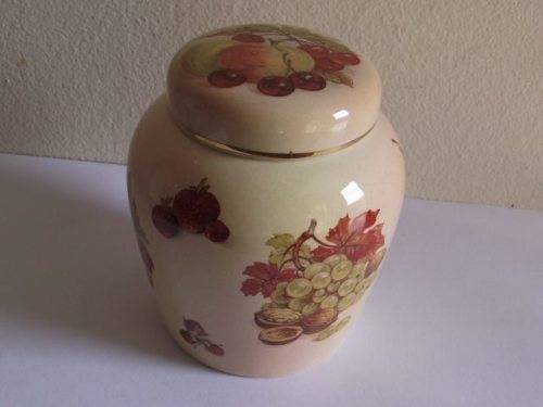 LOVELY ROYAL WORCESTER PALISSY JAM JAR, ROYALE COLLECTION FRUIT