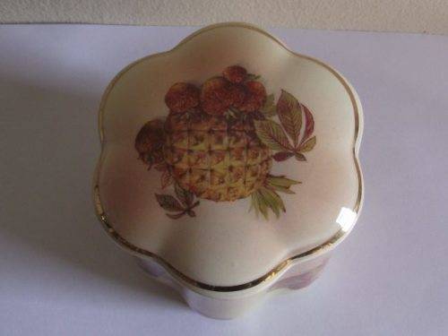 LOVELY ROYAL WORCESTER PALISSY JAM JAR, ROYALE COLLECTION FRUIT (2)
