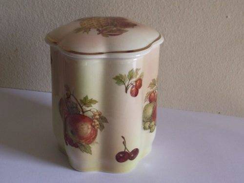LOVELY ROYAL WORCESTER PALISSY JAM JAR, ROYALE COLLECTION FRUIT (2)