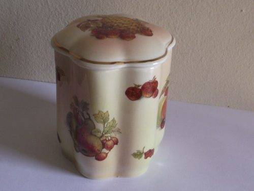 LOVELY ROYAL WORCESTER PALISSY JAM JAR, ROYALE COLLECTION FRUIT (2)