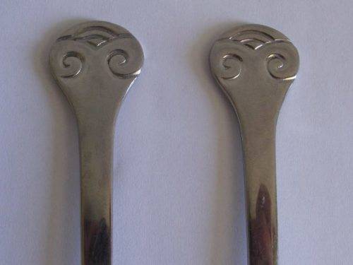 2 X CARROL BOYES FORKS, 18/8 STAINLESS STEEL