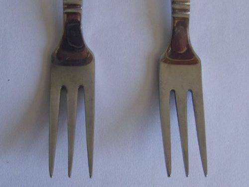 2 X CARROL BOYES FORKS, 18/8 STAINLESS STEEL
