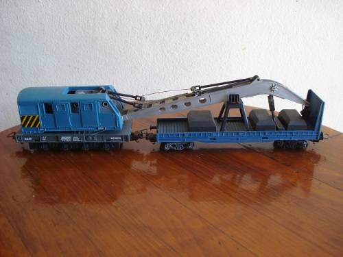 LIMA HO SCALE SNCF BREAKDOWN CRANE WITH FLAT CAR
