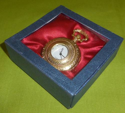BOXED QUARTZ POCKET WATCH!!! Gold in Colour, Perfect Working Condition