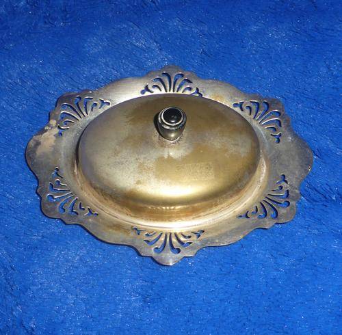 Vintage Silver Plated? Butter Dish with Glass Liner Inside