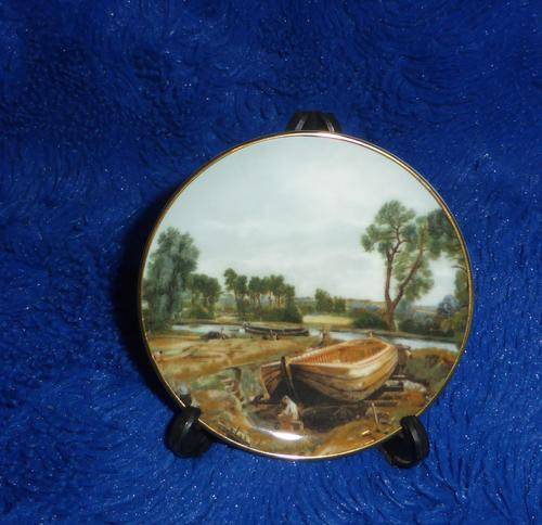 COALPORT ENGLAND Miniature Plate BOAT BUILDING