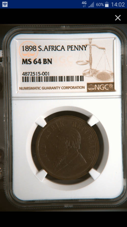 !!!!!WOW ZAR ZAR PENNY 3 OFF 4 CONTINUE 1898 MS64!!!!!!