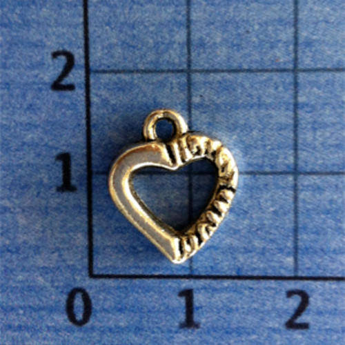Heart Charm (Nickel) - 10 pieces