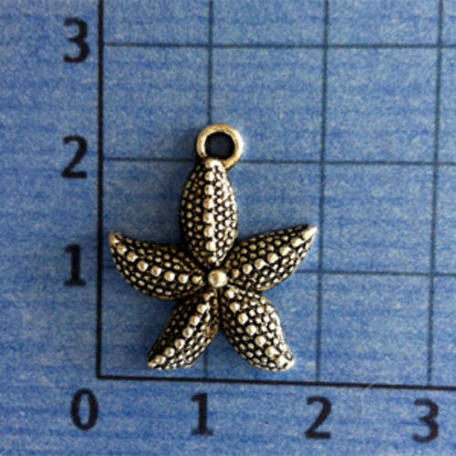Starfish Charm (Nickel) - 4 pieces