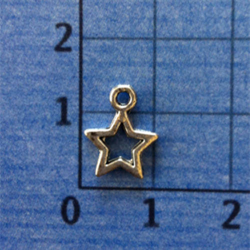 Star Charm (Nickel) - 10 pieces