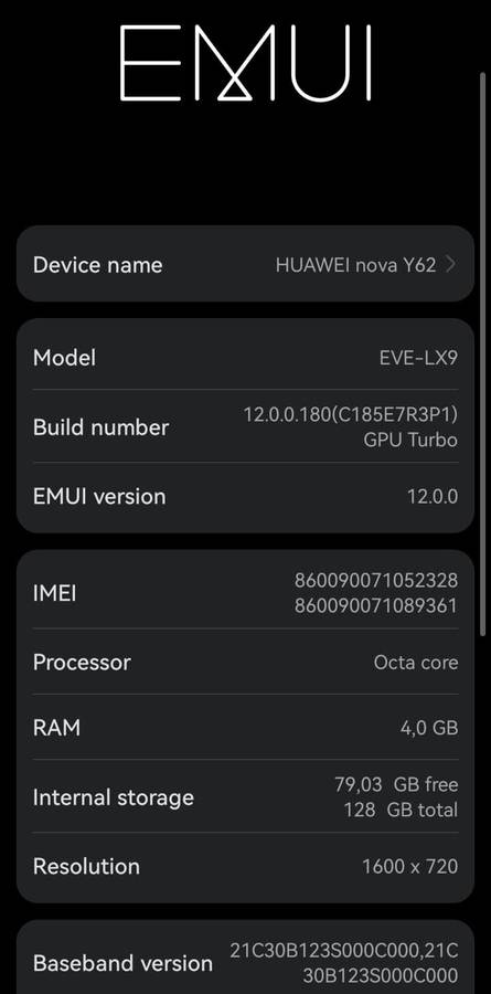 Huawei Nova Y62 128GB LTE Dual Sim - Sapphire Blue