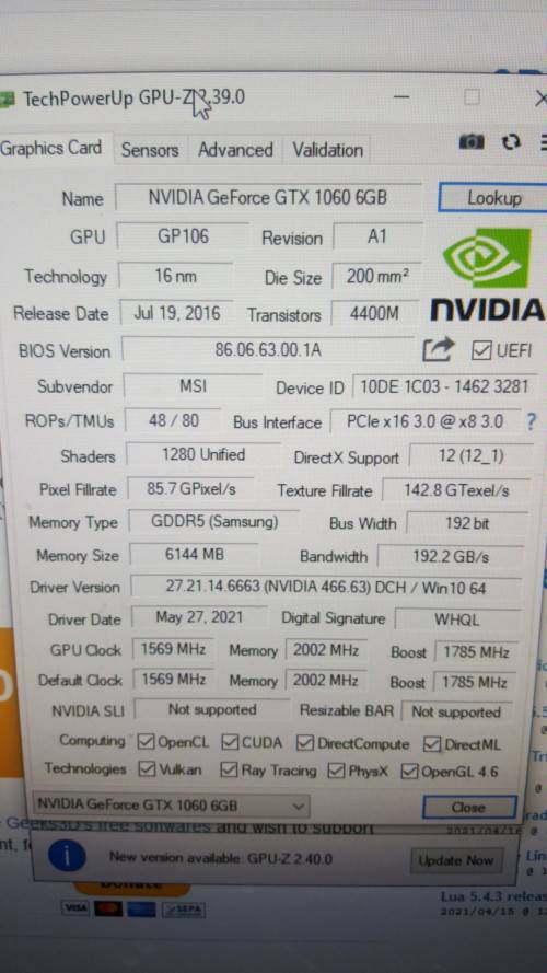 GeForce GTX 1060 GAMING X 6G