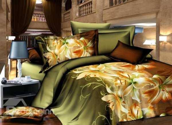 3D Duvet Cover Set  LillyFlower  King Size