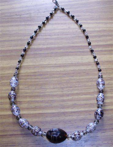 Brown Gold and Whte necklace 48cm
