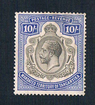 10s. 1922 MANDATED TERRITORY OF TANGANYIKA- High value Space Filler