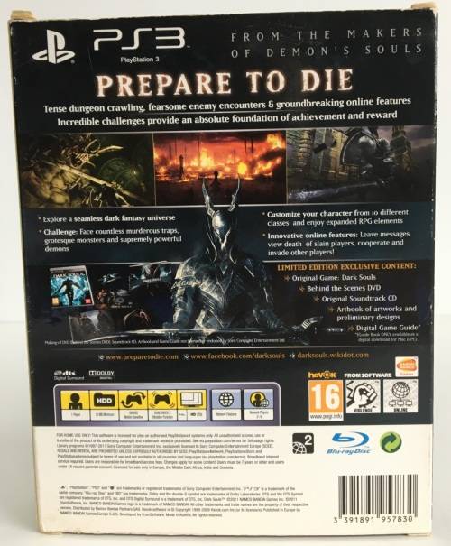 Dark Souls Limited Collector`s Edition PS3 Complete Very Good Condition! Box Slightly Worn.