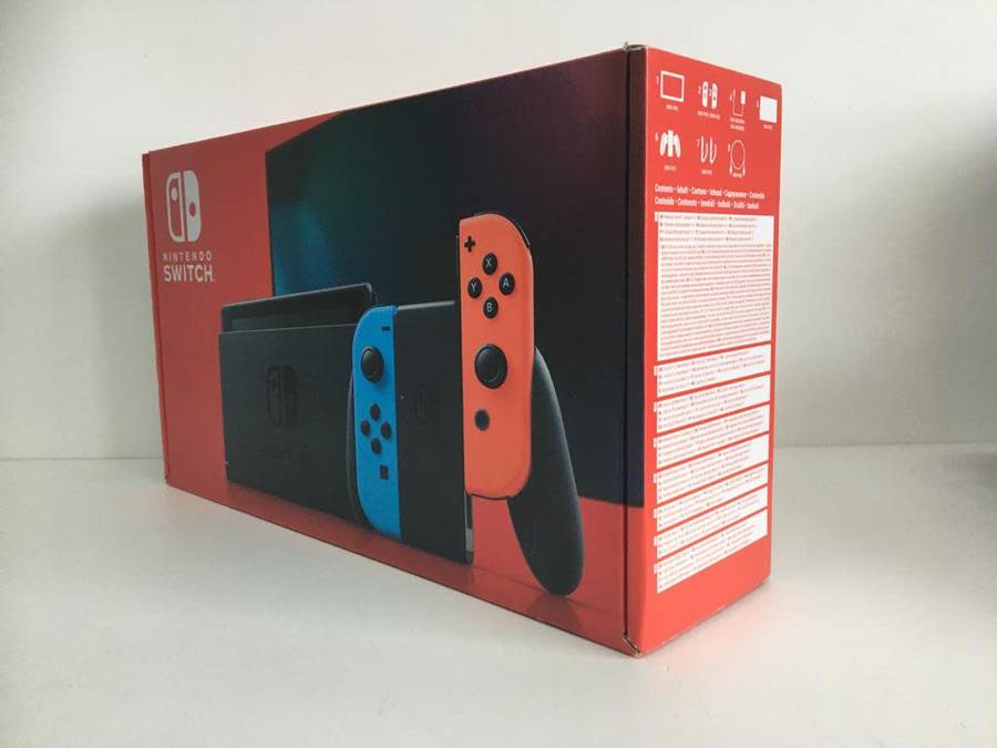 Nintendo Switch V2 Neon Blue/Neon Red Console Boxed Great Condition With Extras & Free Game!