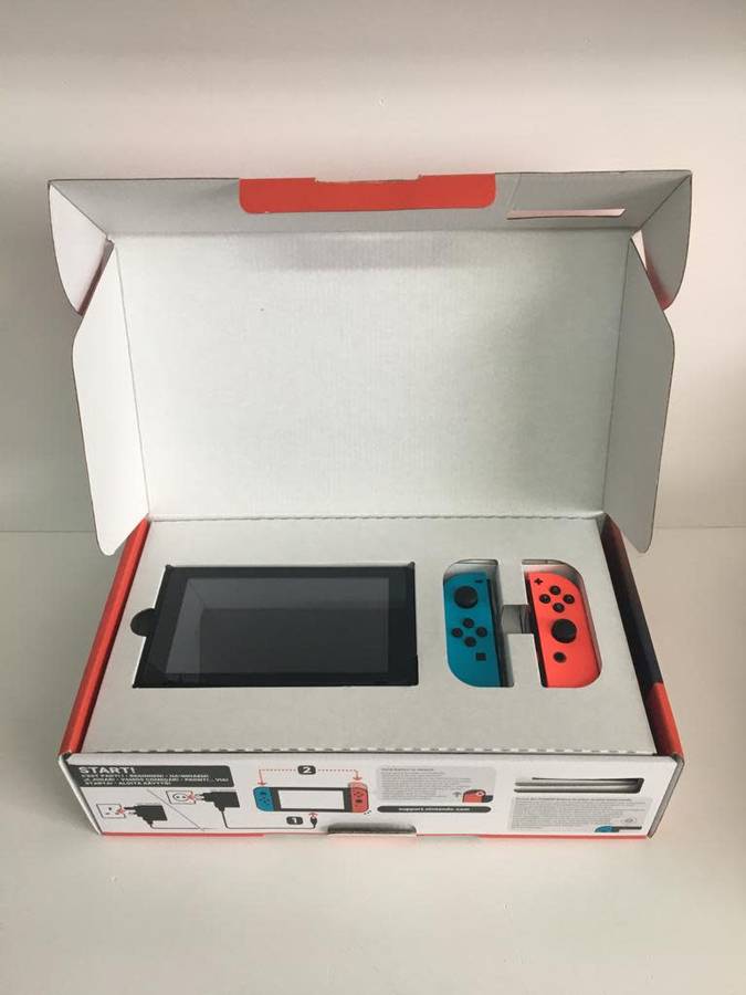 Nintendo Switch V2 Neon Blue/Neon Red Console Boxed Great Condition With Extras & Free Game!