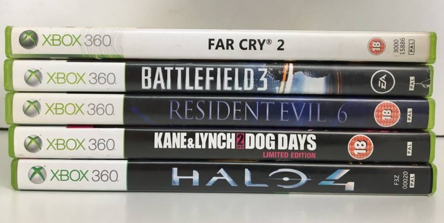 Xbox 360 Slim 250GB Boxed With Controller, PSU And 5 Game Titles Great Condition!