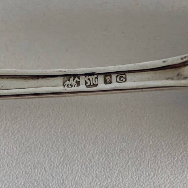 South African Hallmarked sterling silver Sugar spoon, Jam spoon and pate knife