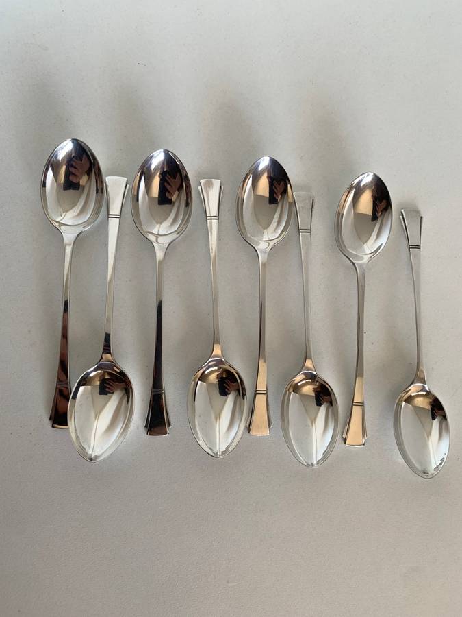 Hallmarked Sterling silver Art Deco tea/coffee spoons