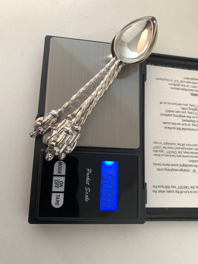 Hallmarked Sterling Silver Apostle teaspoons