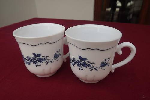 White and Blue cups from Arcopal France