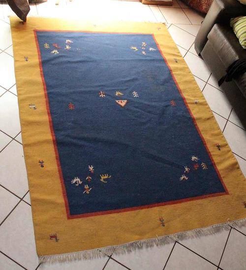 Lovely large hand-woven Gabbeh rug in good used condition