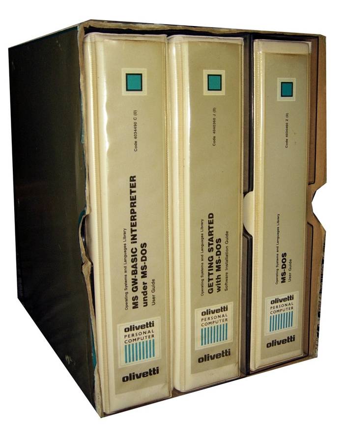 Olivetti M-19 Binder Manuals MS-DOS 3.2 and GW-Basic Guide