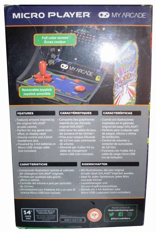 My Arcade Galaga Arcade Game Micro Player 6.75 Inch