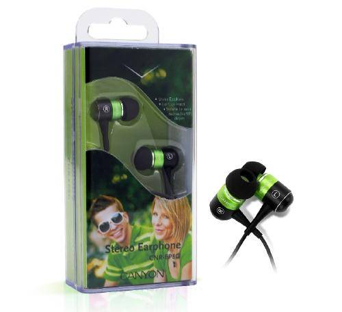 Canyon Earbud Headphones Green 104dB 32Ohm 20hz
