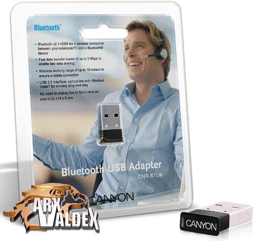 Canyon Bluetooth Adapter 3Mbps, 2.1+EDR, USB 1.1, 10m