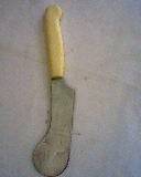 SHEFFIELD ENGLAND STAINLESS STEEL NUTBROWN BUTTER KNIFE. BONE HANDLE. 18 CM.