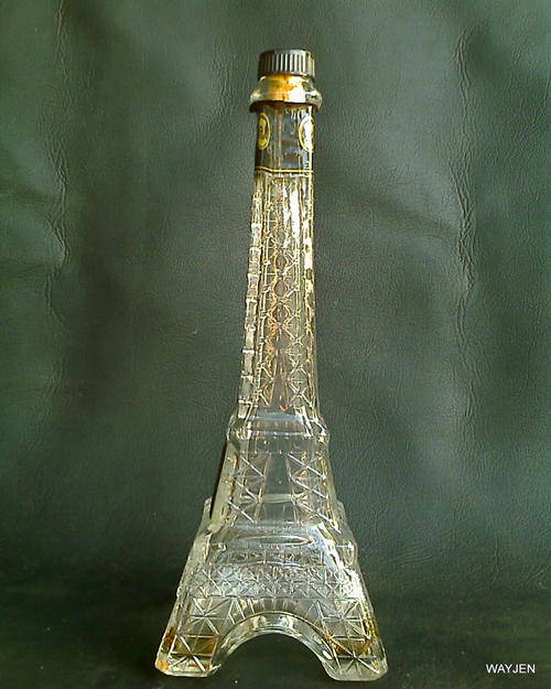 RICHELIEU BRANDY BOTTLE. EIFEL TOWER BOTTLE. 25cm HIGH.