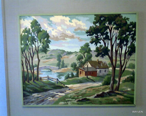 ONE OF A KIND ORIGINAL OIL PAINTING.NO GLASS BUT IN A FRAME WITHIN A FRAME.BACK IS PATCHED.79x66.5cm