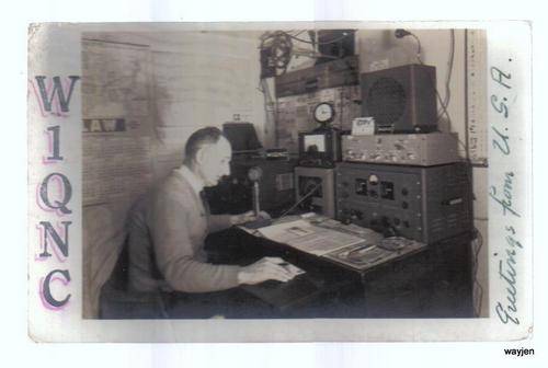 QSL/AMATEUR RADIO USED CALLING CARD. AMATEUR RADIO PICTURE. 1950.CARDS HAVE WEAR AND TEAR.