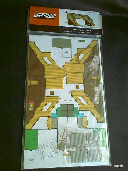 SUPERQUICK MODEL KITS. SERIES A No. 9. COVERED FOOTBRIDGE. SCALED FOR OO & HO GAUGE MODEL RAILWAYS.