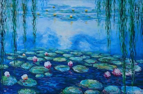 Oil on Canvasboard - Water Lilies - inspired by Monet
