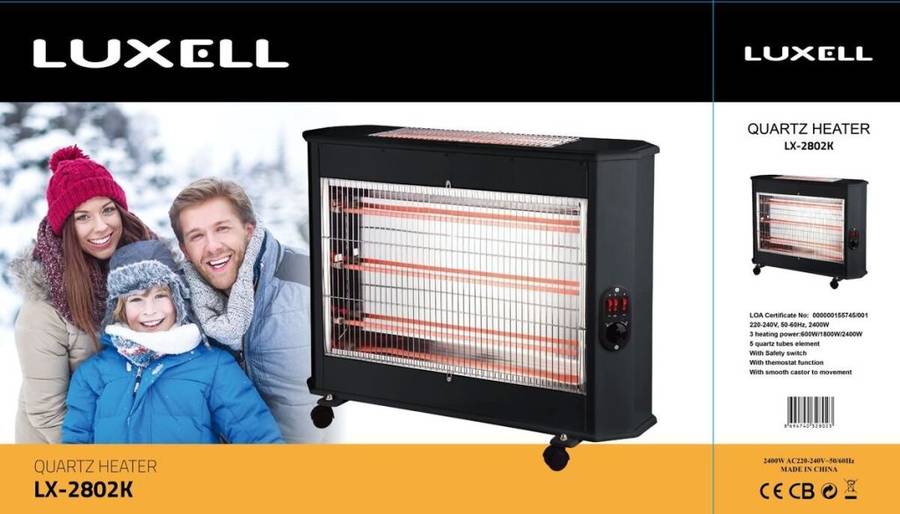 LUXELL - 5 Bar Heater with Thermostat & Safety Switch - 2400W -LX2802K