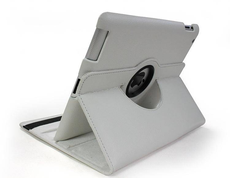 Ipad 2/3 360 Rotatable Leather Cover - White