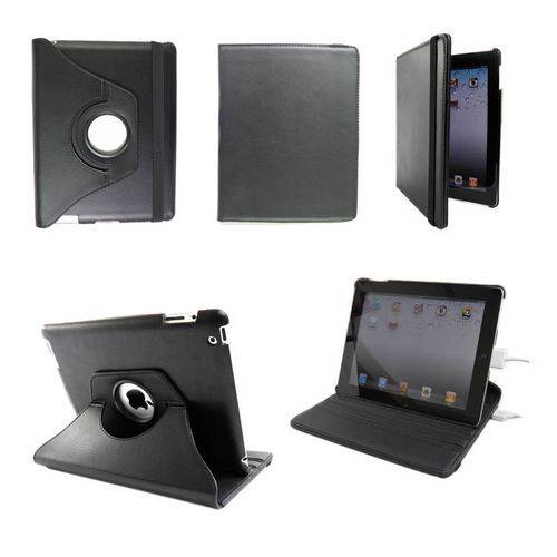 Ipad 2/3 360 Rotatable Leather Cover - Black